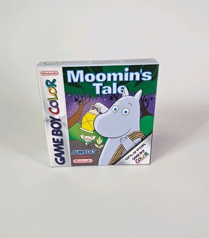 任天堂 - Game Boy Color。游戏：《姆明的故事》。套装极为齐全，含包装盒、说明书和游戏