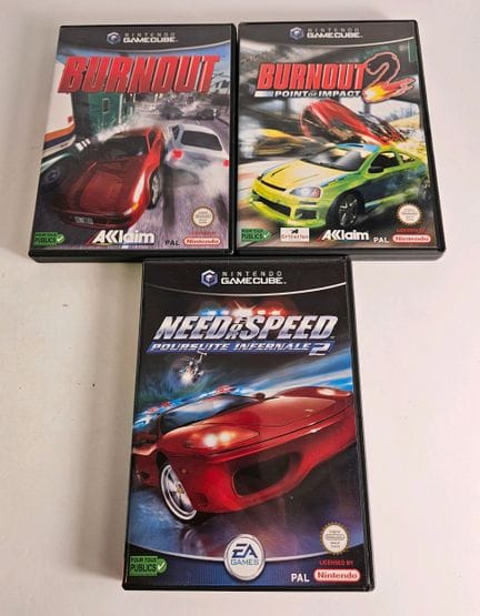 NINTENDO - GAMECUBE. Lot de 3 jeux : Burnout, Burn