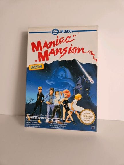 任天堂 - NES。游戏：《Maniac Mansion》。含原装盒、说明书、衬垫和游戏卡带。法语版