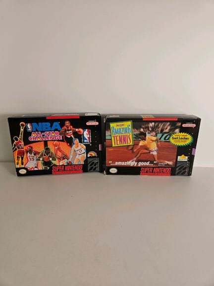 NINTENDO - SUPER NES. Lot de 2 jeux : Amazing Tenn