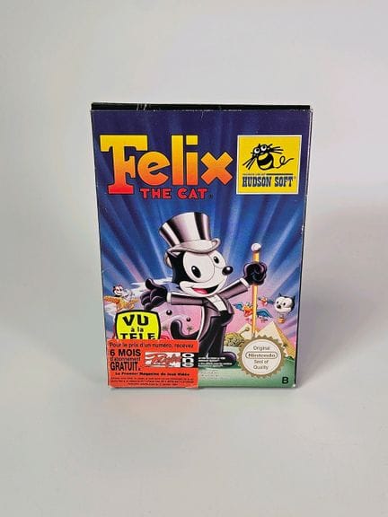 任天堂 - NES。游戏：《菲利克斯猫》。套装极为齐全，含原装盒、说明书和游戏卡带。PAL法国版。发