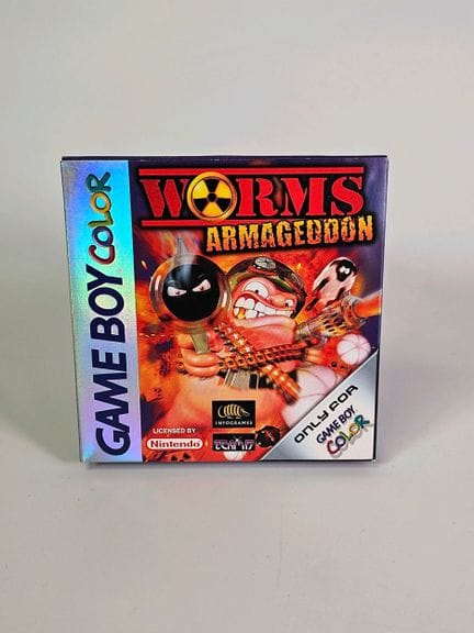 任天堂 - Game Boy Color。游戏：《Worms Armageddon》。含原装盒、说明