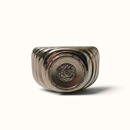 CHANEL. Bracciale a polsino largo in metallo argen