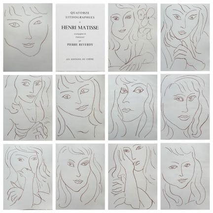 Henri Matisse
Gesichter, 14 Original-Lithografien,