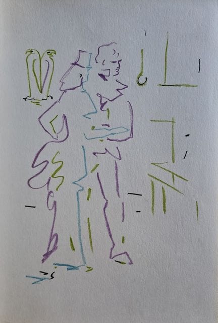 Jean Cocteau (1889-1963)
La coppia elegante

Litog