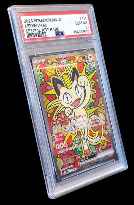 Graded Meowth Pokémon card ex 114/080 – SAR – PSA 