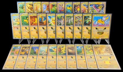 Artset de cartes Pokémon complet des 30 Pikachu de