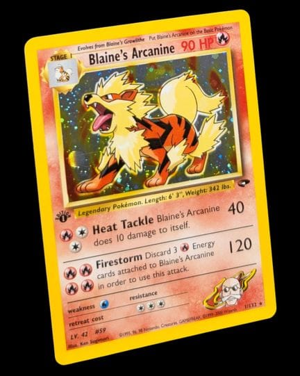 Carta Pokémon "Blaine's Arcanine" (Arcanin di Augu