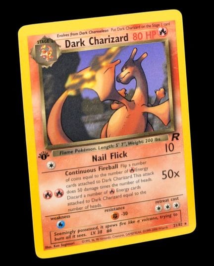 Carta Pokémon Charizard Oscuro 21/82 - Rara.
Serie
