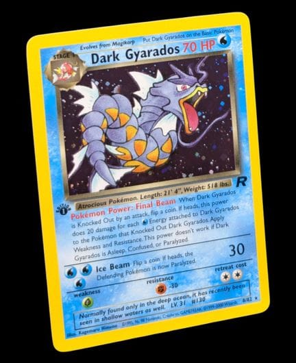 Carta Pokémon Gyarados Oscuro 8/82 - Olografica.
S