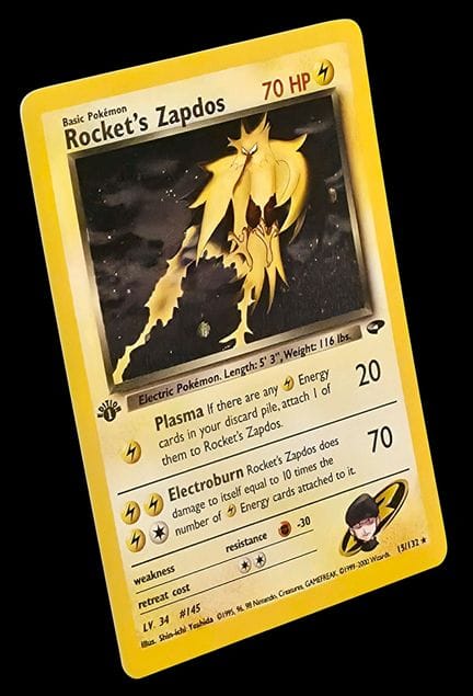 Carta Pokémon "Rocket's Zapdos" (Zapdos della Rock