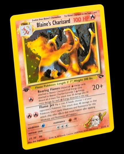Carta Pokémon "Blaine's Charizard" (Dracaufeu di A