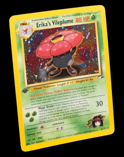 Carta Pokémon "Vileplume di Erika" (Rafflesia di E