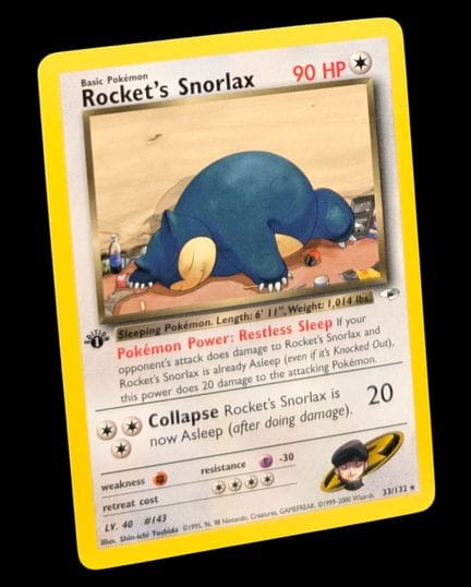 Carta Pokémon "Rocket's Snorlax" (Ronflex) 33/132 