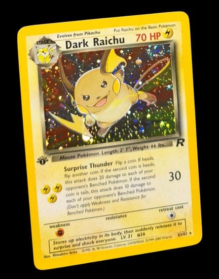 Carta Pokémon Raichu Oscuro 83/82 - Olografica.
Se