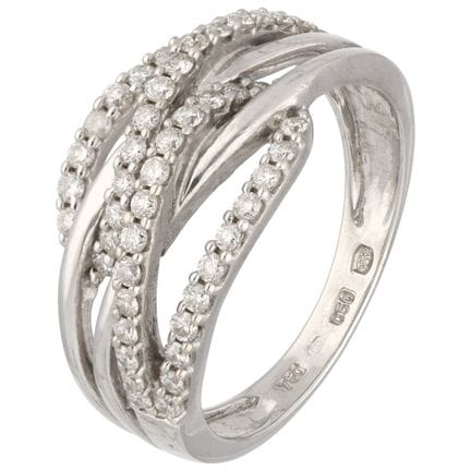 Ring aus 18-karätigem Weißgold, mit Diamanten bese