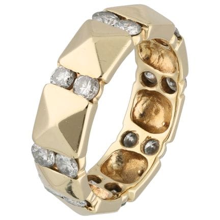 Ring aus 18-karätigem Gelbgold, besetzt mit Diaman