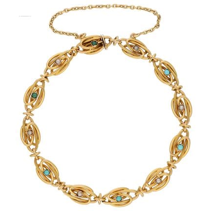 Armband aus 18-karätigem Gelbgold, besetzt mit Per