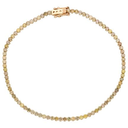 Tennisarmband aus 14-karätigem Gelbgold, besetzt m