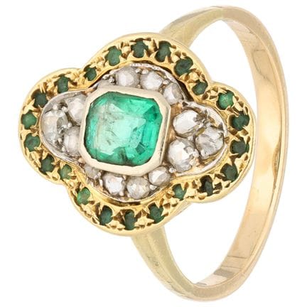 Ring aus viktorianischem 18-karätigem Gelbgold/Pla
