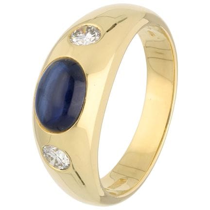 Anello Wempe in oro giallo 18 carati con zaffiro e