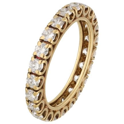 Anello eternity in oro giallo 18 carati con diaman