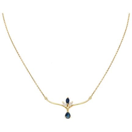 Collier en or jaune 18 carats serti de saphirs et 