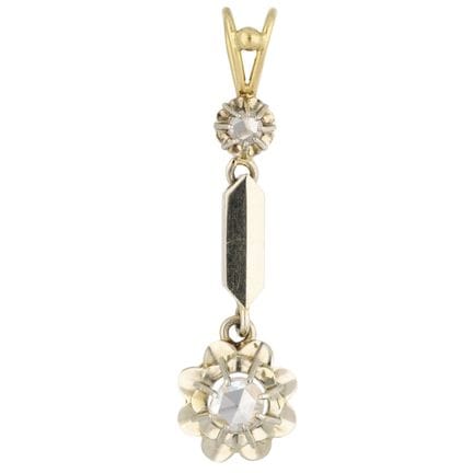 Pendentif en or bicolore 18 carats serti de diaman