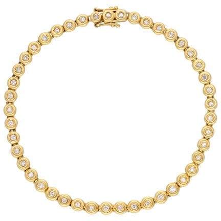 Bracciale tennis in oro giallo 18 carati con diama