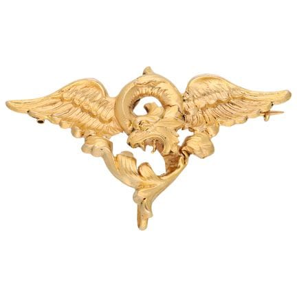 Spilla/ciondolo Art Nouveau in oro giallo 18 carat