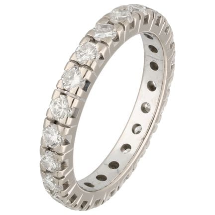 Anello eternity in oro bianco 14 carati con diaman