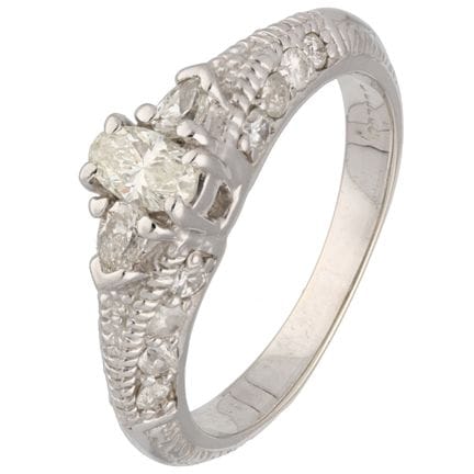 Anello in oro bianco 14 carati con diamanti
Imprez