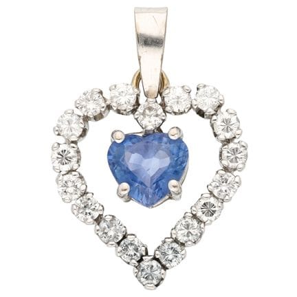 Pendentif en or blanc 18 carats serti de diamants 