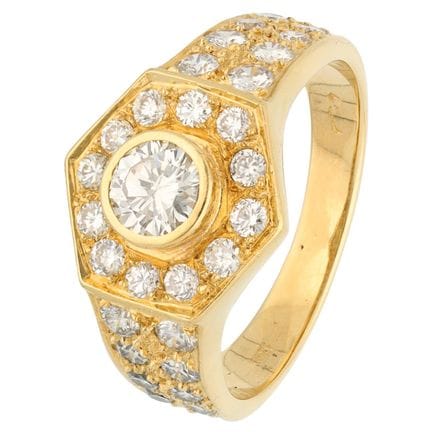 Anello in oro giallo 14 carati con diamanti
Imprez