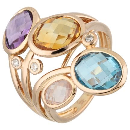 Ring aus 18 Karat Roségold, besetzt mit einem Citr