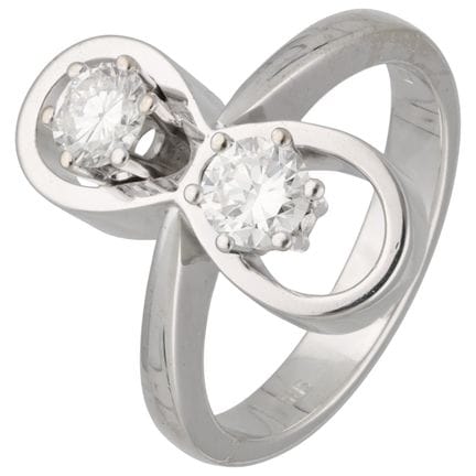 Anello in oro bianco 14 carati con diamanti
Imprez