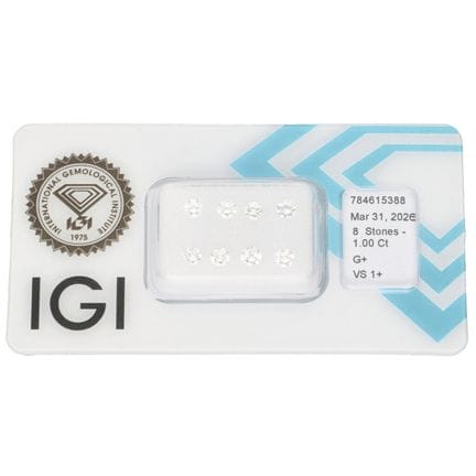 8 Steine – 1,00 ct. Runde Brillanten, IGI-zertifiz