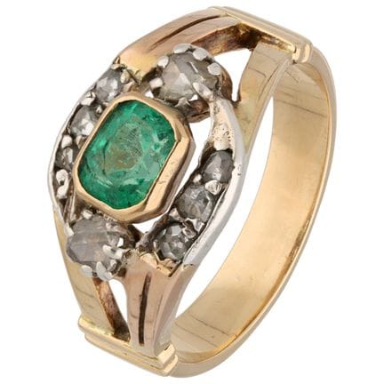 Ring aus 18 Karat Roségold und Silber, besetzt mit