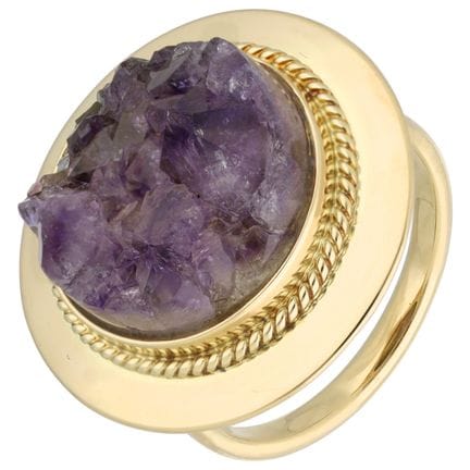 Anello in oro giallo 14 carati con ametista
Imprez