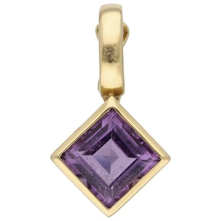 Pendentif en or jaune 14 carats serti d'une améthy