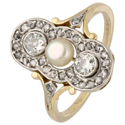 Prinzessinnenring aus 14-karätigem Gelbgold/Platin