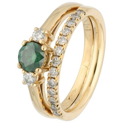 Anello in oro giallo 18 carati con diamanti
Imprez