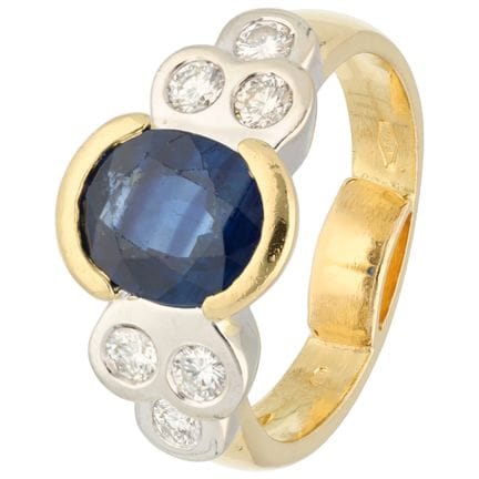 Ring aus 18-karätigem Bicolor-Gold, besetzt mit ei
