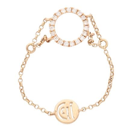Diamond Point Ring aus 14-karätigem Roségold, mit 