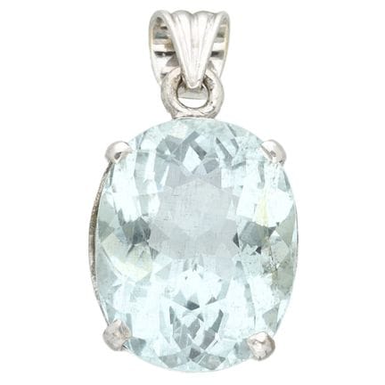 12K-Anhänger mit einem 5,10 ct. Aquamarin, ALGT-ze