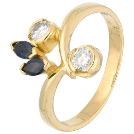 Ring aus 18-karätigem Gelbgold, besetzt mit Diaman