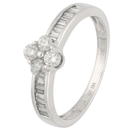 Ring aus 18 Karat Weißgold, besetzt mit Diamanten
