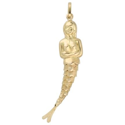 Pendentif souple en forme de sirène en or jaune 14