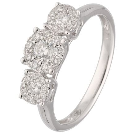 Ring aus 18 Karat Weißgold, besetzt mit Diamanten
