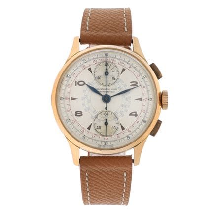 Sans réserve - Chronographe suisse en or 18 carats